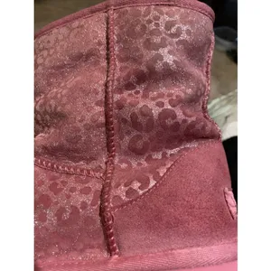 UGG Classic Short Pink Leopard Metallic Boots Womens 5 Sheepskin Lined thumbnail 14