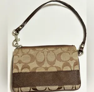 Coach Small Wristlet, Signature C Wristlet with Silver Metal thumbnail 1