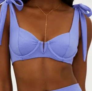Beach Riot Lilac Textured Blair Bikini Top with Underwire thumbnail 1