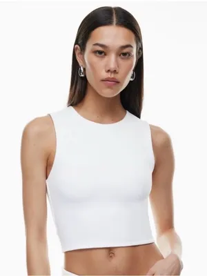 Aritzia Babaton Contour Muscle Tank in White thumbnail 1