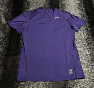 Womens medium Nike Pro Dri Fit Fitted Royal Purple Short Sleeve Shirt thumbnail 1