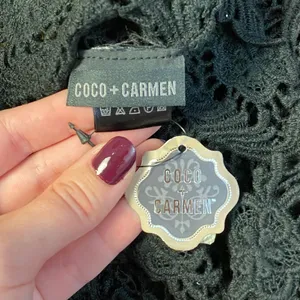 Coco + Carmen NWT Black Crochet Lace Sleeveless Sheer Top‎ Size Small Boho thumbnail 2