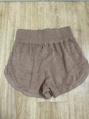 Abercrombie & Fitch High-Waist Terry Lounge Shorts - Taupe Brown thumbnail 2