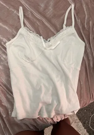 White Brandy Melville Lace Tank Top thumbnail 1