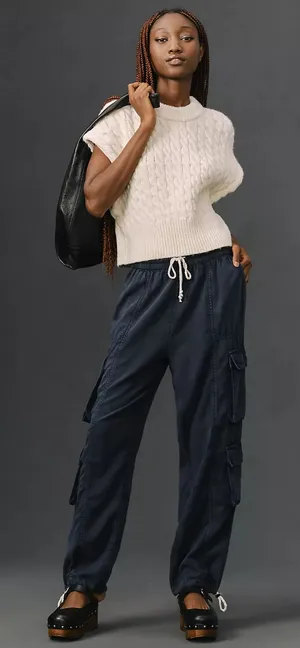 NWT Beach Riot Cassius Pants Dark Navy Blue Size S thumbnail 1