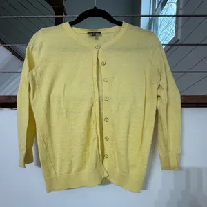 The Limited Yellow Crewneck Button-Front Cardigan small thumbnail 1