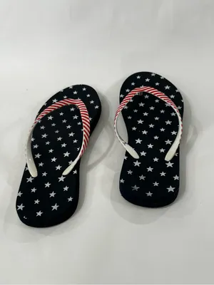 Shade & Shore Patriotic Star Flip Flops Size 7 Red White Blue thumbnail 2