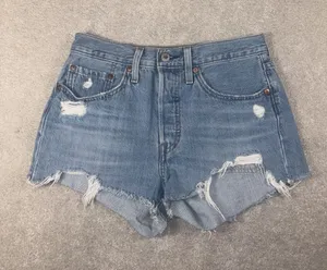 levis 501 shorts‎ womens cut off button fly mid rise 26 thumbnail 1