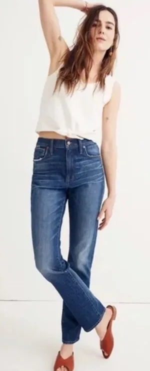 Madewell The High-Rise Slim Boyjean in Medium Blue Wash Style‎ s 26 thumbnail 1