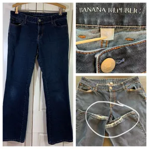 Banana Republic Women's Dark Wash Denim Jeans Size 30‎ Bootcut Classic READ FLAW thumbnail 15