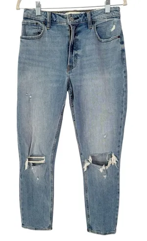 Abercrombie & Fitch Curve Love The Skinny High Rise Distressed Jeans Size 27 thumbnail 1