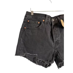 Levi’s 501 Original Fit Black Cut Off Micro Denim Jean Shorts Women’s Size 30 thumbnail 4