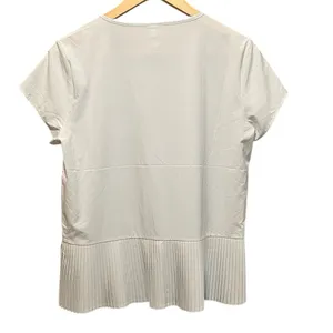 SPANX‎ Yes, Pleats! Performance Tee Shirt White Cloud size Medium thumbnail 7