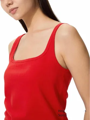 Uniqlo Pointelle Tank Top NWT Red Medium thumbnail 2