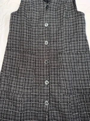 Cider Gray and Black Plaid Button-Front Shift Dress thumbnail 2