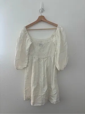Tuckernuck Annie linen Dress in white thumbnail 5