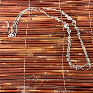 Lia Sophia Silver-Tone Multi Strand Filigree Link Necklace 36”-39” thumbnail 3