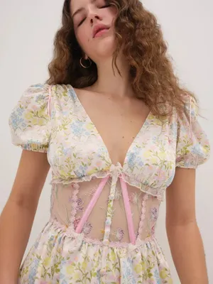 FOR LOVE AND LEMONS Glitter Garden Cap Sleeve Slip Dress Size X-Small NWT thumbnail 11