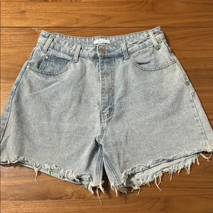 DISSH Light Blue Frayed Jean Shorts Size 12 thumbnail 1