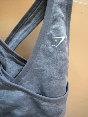 Gymshark Adapt Camo Seamless Bra in Light Gray thumbnail 8