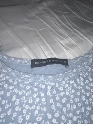 Brandy Melville Blue Floral Tee Shirt thumbnail 3