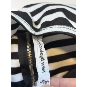 Pitaya Women Strapless Peplum Dress Retro Black & White Stripe size M thumbnail 5