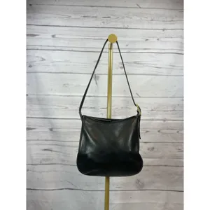 Vintage Coach 9204 Black Leather Slim Shoulder Bag Crossbody Purse thumbnail 2