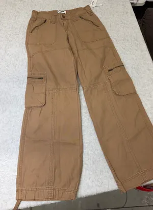 RSQ Women Brown Low Rise Overdye Cargo Z Wide Leg Pants XS NWT thumbnail 1