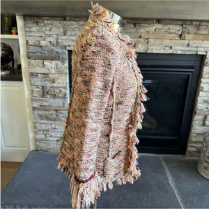 Anthropologie Textured Fringe Blazer in Multicolor thumbnail 11