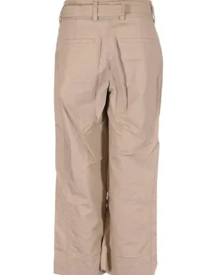 Babaton Beige Linen Blend Wide Leg Culotte Pants With Detachable Belt thumbnail 2