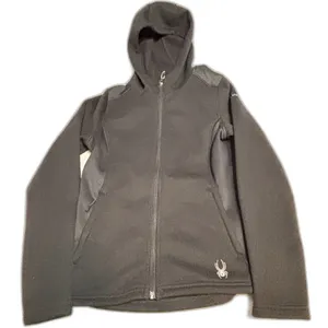 Spyder Black Textured Knit Full Zip Hooded Jacket Small Petite thumbnail 7