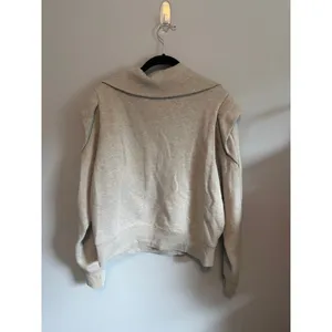 Frame Sporty Zip Sweatshirt Half Zip Funnel Neck Ruffle Wing Shoulders sz Large thumbnail 9