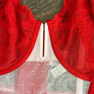 Auden Red & White Lace Underwire Bustier Longline Bra Size‎ XL thumbnail 2