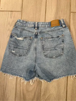 American Eagle distressed denim shorts size 00 high rise thumbnail 4
