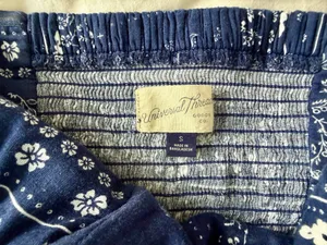 Strapless Bandana Print Midi Dress Blue thumbnail 4