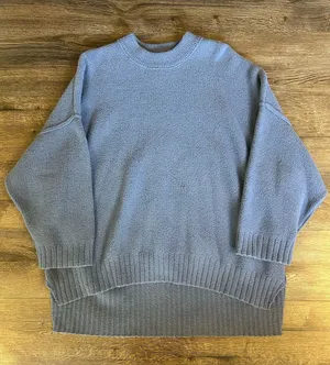 Free People Solid Blue Sweater thumbnail 1