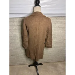 New Active Usa‎ Women Brown Knit Double Breasted Blazer Cardigan Size S thumbnail 3