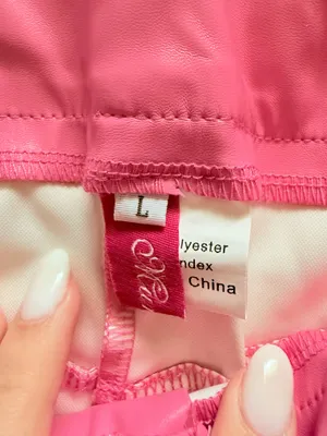 Hot pink leather flare pants thumbnail 2