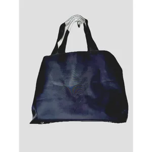Versace Fragrance Tote Bag Black Nylon Silver Logo Zip NWOT thumbnail 3