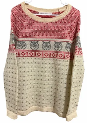 Woolrich Owls Fair Isle Wool Mohair Sweater Women's Size‎ Medium thumbnail 1