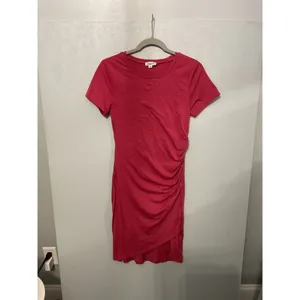 Jordann Womens Dress Pink Ruched Side Short Sleeve Knit Mini Size Medium thumbnail 2