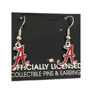 University Of Alabama Crimson Tide WinCraft Earrings Script Hook 1.25" New thumbnail 2