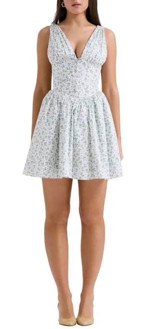 Blashe Blue Floral Corset Mini Dress thumbnail 1