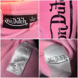 Von Dutch Pink Rhinestone Cropped Hoodie thumbnail 7