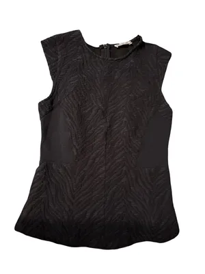 Zara Black Textured Sleeveless Tunic Top thumbnail 1