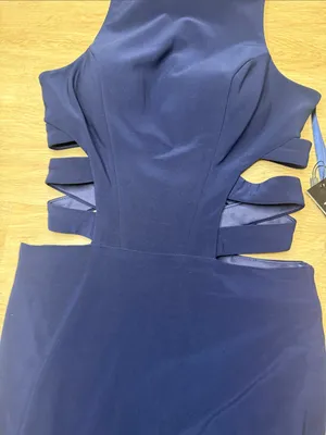 NWT Faviana Navy Cut-Out sides Bodycon Mini Dress sz 0 thumbnail 4