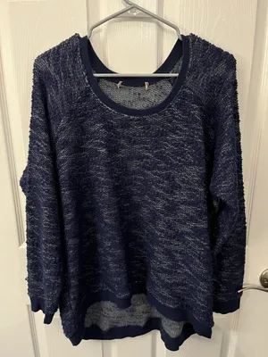 Navy Blue Hi Lo Tunic Top In Size XL thumbnail 1