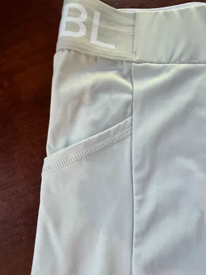 AYBL Pocket Style Bike Shorts Work Out Athletic Shorts Size Small Cream / Gray thumbnail 2
