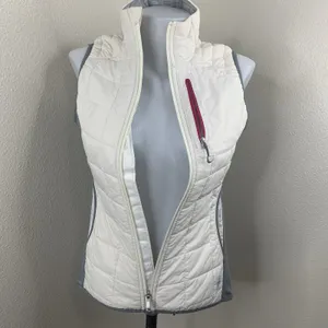 Smartwool Quilted Puffer Vest Full Zip Sz S Merino Wool White Gray *Flaws thumbnail 5