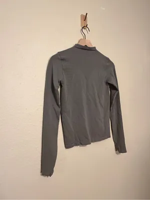 Lululemon Lab Seamless Wool Blend Long Sleeve Shirt Top Size 4 Green thumbnail 3